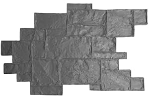 Medievil Cobble Concrete Stamp Singles by Walttools | Decorative Random Cobblestone Pattern, Sturdy Polyurethane, Flexible Texturing Mat, Realistic Detail (Floppy)