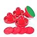 Red Air Hockey Pushers and Red Air Hockey Pucks, Goal Handles Paddles Replacement Accessories for Game Tables (4 Striker, 4 Puck Packs)