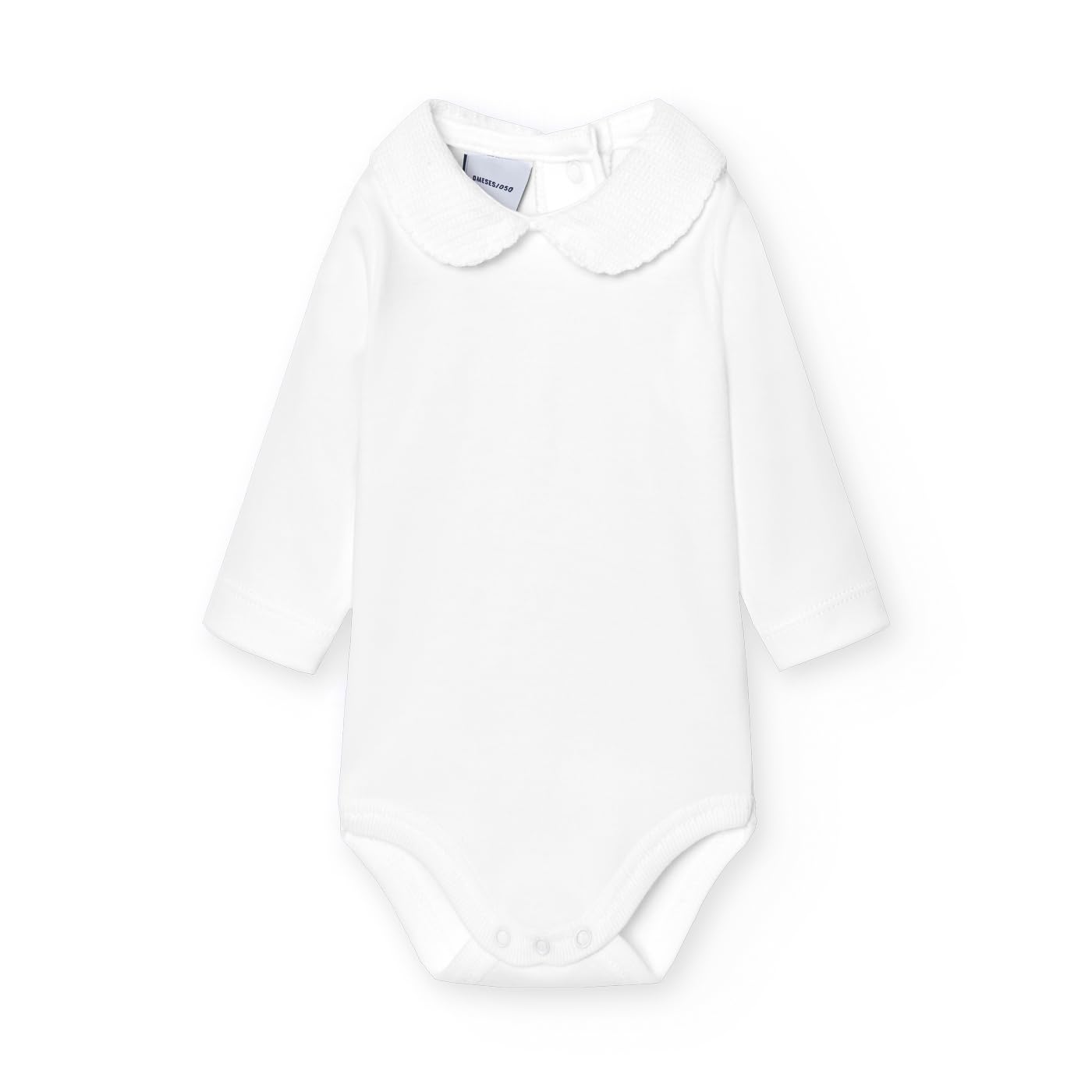 BABIDU Unisex_Baby C.Polo Pique Bodysuit, White, 1 mes