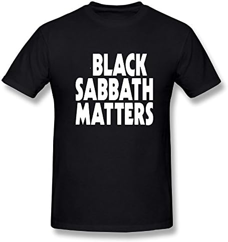 HXang Neck Short Sleeve Cotton T Shirt For Men Black Sabbath Matters Tee Shirts SizeKey1Black