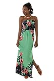 Hadari Women's Japenese Floral Print Strapless Maxi Dress
