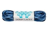 Derby Laces Blue Camouflage 60 Inch Waxed Skate Lace for Roller Derby, Hockey and Ice Skates, and Boots