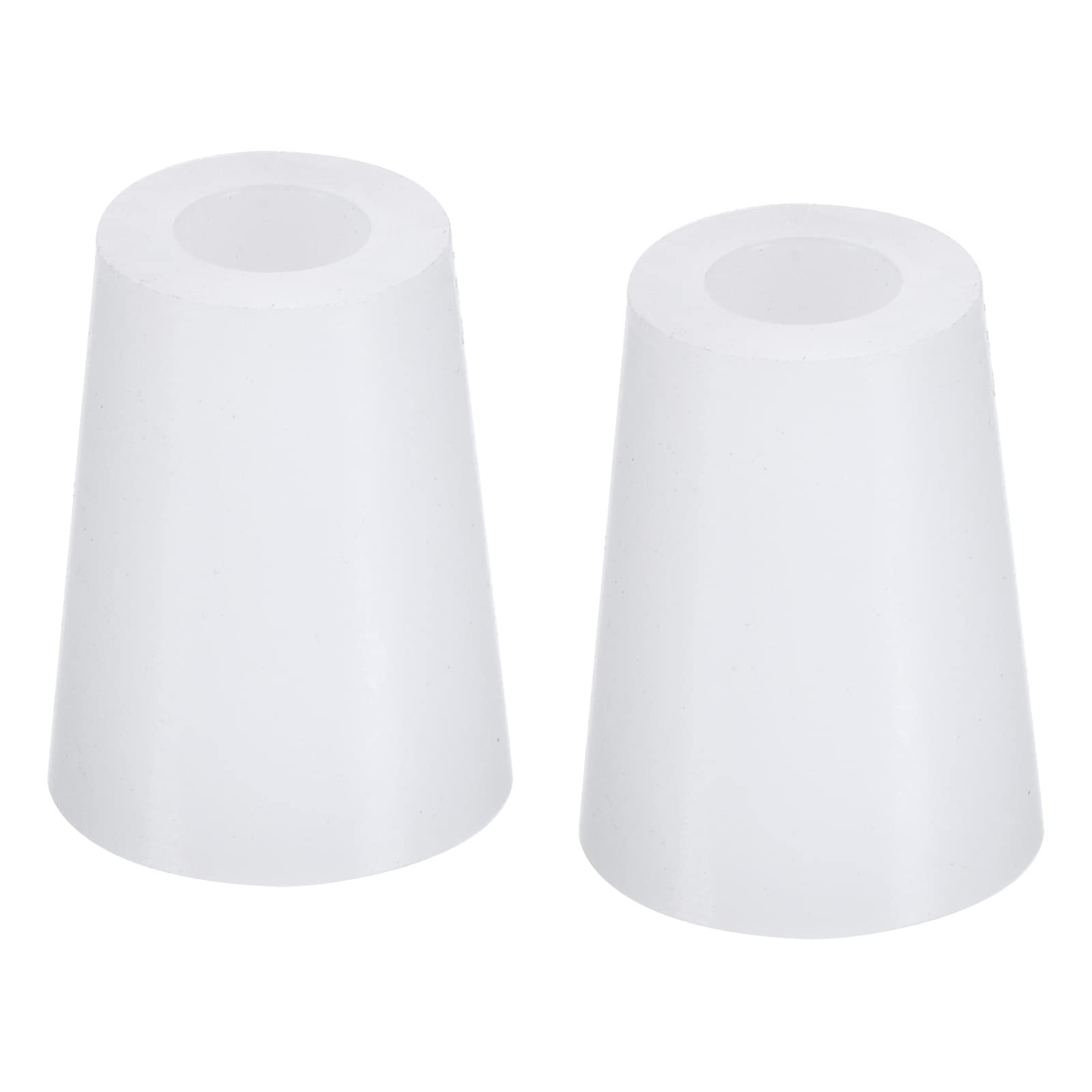 YOKIVE 2Pcs Silicone Rubber Stoppers with Hole, Tapered Plugs with High-temperature Resistance | Protect Hole, Great for Lab Industry (White, 15mm to 20mm) — image 1