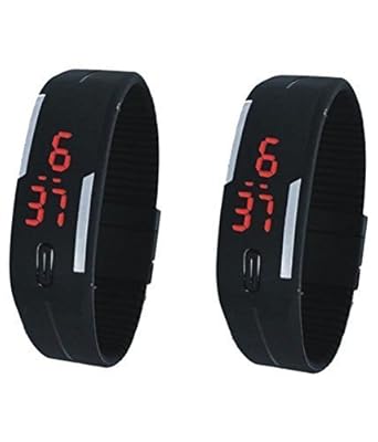 ROYALS Digital Led Kids Combo Of 2 Watches (Vvtblackled1P2)