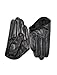 May&Maya Women's Half Palm Premium Leather Driving Gloves Black Size L