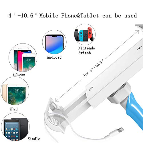 Flexible Long arm Mobile Phone Stand Holder,Universal Gooseneck Phone Holder,use for Tablet,ipad,Amazon Kindle,Android Smartphone,iphoneX,XS,8,8plus,7,7plus,6,6plus(White) - Thumbnail 2