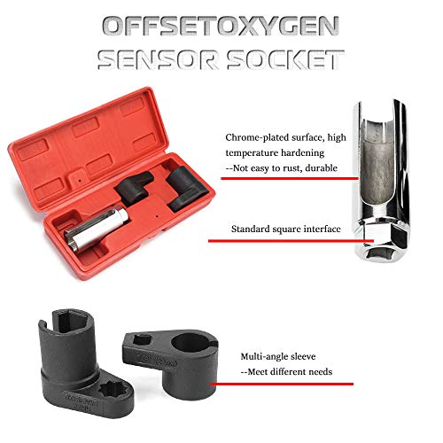 Oxygen Sensor Removal Tool Kit 3Pcs 3/8 Inch Drive Oxygen Sensor Socket Wrench - Thumbnail 3