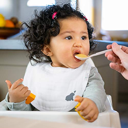 Budding Bear Plain White Bibs (Pack of 5) 100 Organic Cotton Muslin