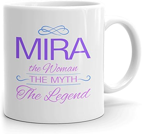 Mira Coffee Mugs - The Woman The Myth The Legend - Best Gifts for Women - 11oz White Mug - Purple