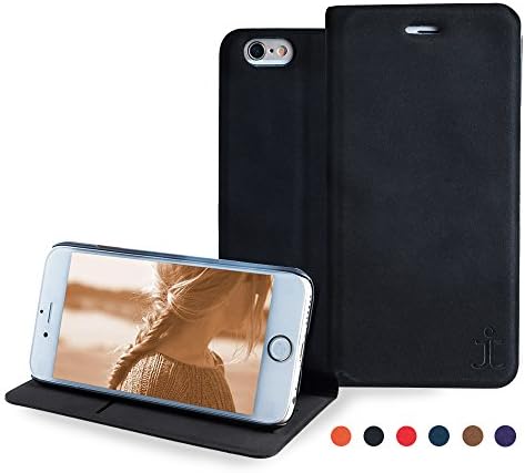 IPhone 5 5s 5se Flip Case Stand PU Leather Wallet Case Cover Slim Exact Fit by JACKIT Drop Proof Card Holder Slot Pocket with Strong Magnetic Closure Dust Proof Access All Ports (Black)