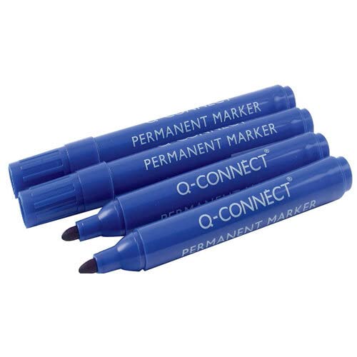 Q-CONNECT KF26046 Permanentmarker Rundspitze Blau/ 1,5-3mm / 10 Stück/Strichlänge: 300m 4