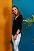 Angashion Women's Off Shoulder Lace Splice Loose Trim Casual Henley Blouse T-Shirt Tops