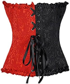 TKH Halloween Gothic Bustiers Top Lace up Corset For Women Contrast Color