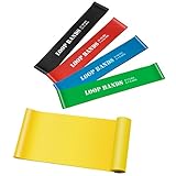 Mpow Resistance Band Set with Workout Guide and Carry Pouch, 4 Resistance Loop Bands & 1 Long Flat Yoga Band, for Building Muscles, Shaping Body, Fat Loss, Rehabilitative Exercises, Yoga, Pilates