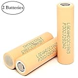 M&A BD 2-Pack Compatible LG-HD2C 2200mAh 25A 3.7V Rechargeable Flat Top Li-ion Battery for Electric Tools, Toys, LED Flashlights, and Etc