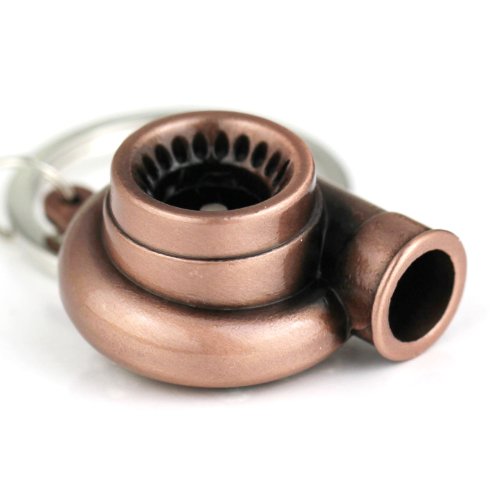 Maycom Creative Spinning New Turbo Turbocharger Keychain Key Chain Ring Keyring Keyfob (Copper Color)