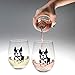 Circleware Boston Terrier Puppy Stemless Wine, Set of 2, Beverage Drinking Glassware for Water, Juice, Beer, Whiskey Glass and Best Selling Home & Kitchen Dining Gifts, 18.9 oz, Blue-Dog