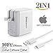 2in1 [ Apple MFi Certified ] 3Meters/10Ft Lightning Cable/Cord + Dual Port USB Wall Plug Charger Block/Charging Cube/Power Brick Adapter for iPhone Xs XR X 8 Plus 7 6s 6 5 5s 5C SE iPad Air Pro Mini