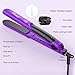 Steam Hair Straightener Dularf Professional Ceramic Tourmaline Ionic Ceramic Tourmaline Ionic Flat Iron Straightens & Curls with Adjustable Temp Travel Size (Purple)