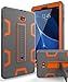 XIQI Compatible with Samsung Galaxy Tab A 10.1 2016 Case, Three Layer Hybrid Rugged Heavy Duty Anti-Slip Case Full Body Protection Cover for Tablet SM-T580/T-585,Grey/Orange