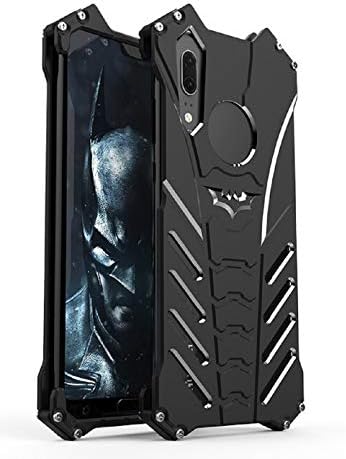 Funit Huawei P20 Metal Bumper Case Batman Styple Aluminum Alloy Frame Military Grade Drop Protection Shockproof Kickstand Heavy Duty Protective Cover Huawei P20 (Black)