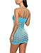 Avidlove Women's Fishnet Lingerie Mesh Hole Strap Chemise Badydoll Mini Dress Blue