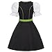 Gaudi-leathers Women's Set-3 Dirndl Pieces Embroidery Froschmaul Black/Green 36