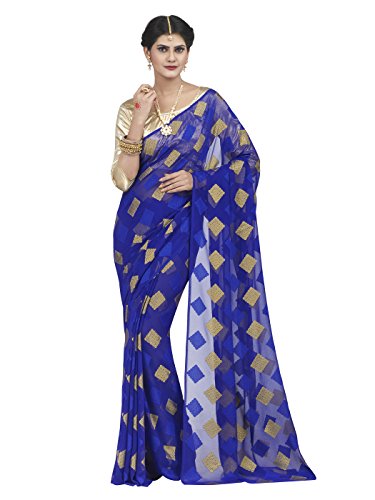 Shonaya blue colour dani georgette saree with unstitche…