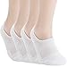 Pro Mountain No Show Socks Women Wide Toe Box For Health Y Heel Forefoot Size M White 4 Pack Cotton Cushion Footies Loafer Sneakers US Shoe 8-10