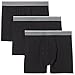 Amazon Essentials Men's 3-Pack Performance Cotton Stretch Boxer Brief, Black, Medium
