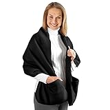 Fleece Wrap Shawl with Pockets, 66