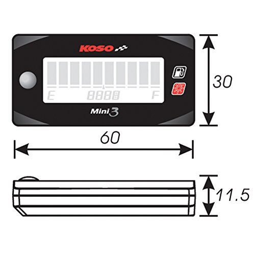 Koso BA003250 Mini 3 Fuel Meter - Thumbnail 2