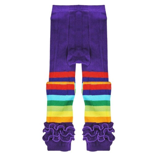 Wrapables Rainbow Ruffle Toddler Leggings - Purple 105cm