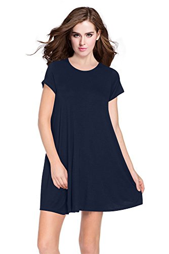 knee length dresses for ladies Casual Tunic Dress M / Black