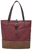 ArcEnCiel Women's Canvas Shoulder Hand Bag Tote Bag (Maroon)