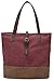 ArcEnCiel Women's Canvas Shoulder Hand Bag Tote Bag (Maroon)