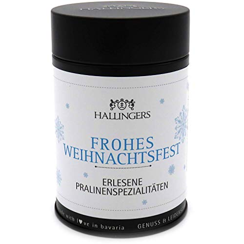 Hallingers 12 Manufaktur-Pralinen handgemacht, ohne Alkohol (150g) - Frohes Weihnachtsfest (Premiumdose) - Weihnachten… – Bild 5