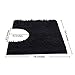 VDOMUS Contour Bath Rug, Soft Shaggy U-Shaped Toilet Floor Mat Bathroom Carpet, 19.5 X 19.5 inches - Black