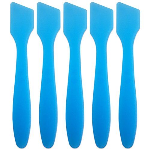 Pana Brand (20 Pieces) 7.35" BLUE LARGE Flexible Mixing Spatula Reusable Cosmetic Skin Care Facial Cream Mask Spatula for Mixing and Sampling