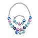 SmitCo LLC Kids Jewelry - For Little Girls and Toddlers - Blue Stretch Necklace and Bracelet Set - Great Costume Jewelry and Accessories Sets For Children To Play Pretend and Dress Up by