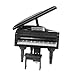 MagiDeal 1/12 Dollhouse Miniature Wooden Piano with Stool Black
