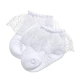 Epeius Baby-Girls Newborn Eyelet Large Frilly Lace Socks Princess Dressy (pack of 2)