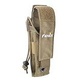 Fenix Tactical Molle Flashlight Battery Pouch Holster Holder Carry Case Velcro with Clip for Duty Belt TK09 TK15 TK15C PD32 PD35 LD12 LD22 SD10 Adjutable (Khaki)