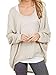 Yidarton Womens Summer Casual Shirts Oversized Baggy Off-Shoulder Long Sleeve Tops Beige Medium