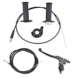 Minireen Left Brake Clutch Lever Bike Brake Cable 7/8" Throttle Grips w/Cable For Baja Mini Bike 196cc 5.5hp 6.5hp