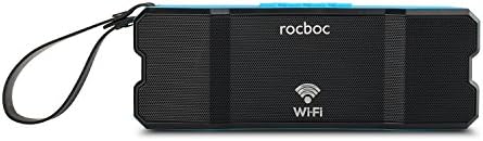 WIFI Speaker, Rocboc Bone WiFi Bluetooth Speaker Enhanced Bass Cloud Speaker Wireless Multi-Room Sound Solution With MUZO, 10-Watt Powerful Dynamic Audio Distance Connection Durable Design (Blue)
