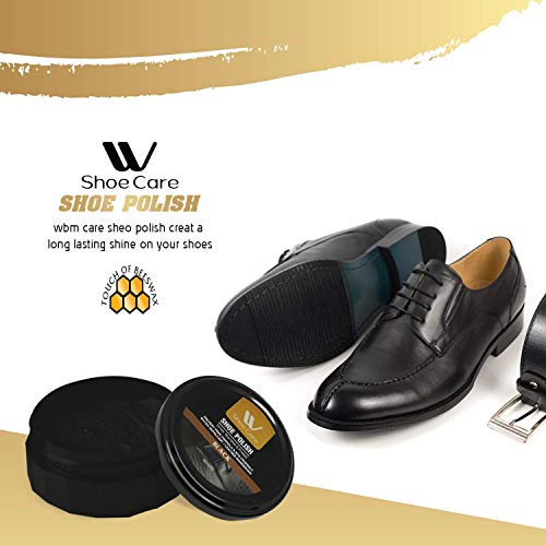 WBM Shoe Care Shoe Polish, Shoe Shining Sponge and Shoe Liquid Polish | Black, Water Resistant and Conditioner Treatment - Thumbnail 4
