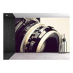 Old Film Camera and Lens - Removable Wall Mural | Self-Adhesive Large Wallpaper - 66x96 inches