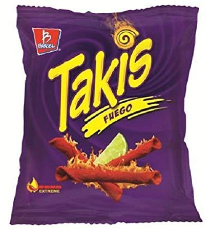 Takis Fuego Chips: Rolled Corn Tortilla Minis Hot Chili Pepper (4 Oz. - 4 Pack!!!)