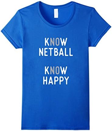 Womens Know Netball T Shirts. Gifts for Players that Play Netball. Small Royal Blue